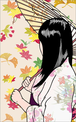Girl in Yukata illustration