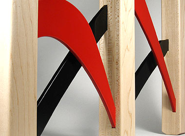 Three-legged Stool, Red and Black